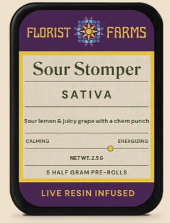Florist Farms Sour Stomper 5pk Live Resin Prerolls