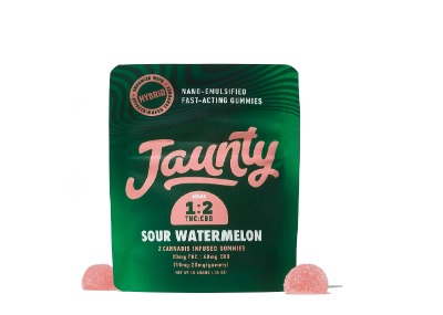 Jaunty - Sour Watermelon 1:2 THC:CBD Gummies 2pk - 20mg