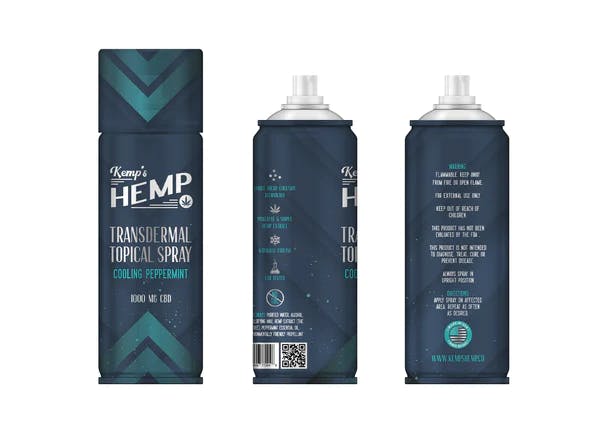 Cooling Peppermint Transdermal Topical Spray  |  1000mg CBD