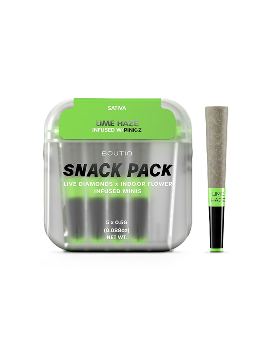Boutiq Snack Pack | Lime Haze x Pink Z | 5PK Diamond Infused Pre-Rolls 2.5G