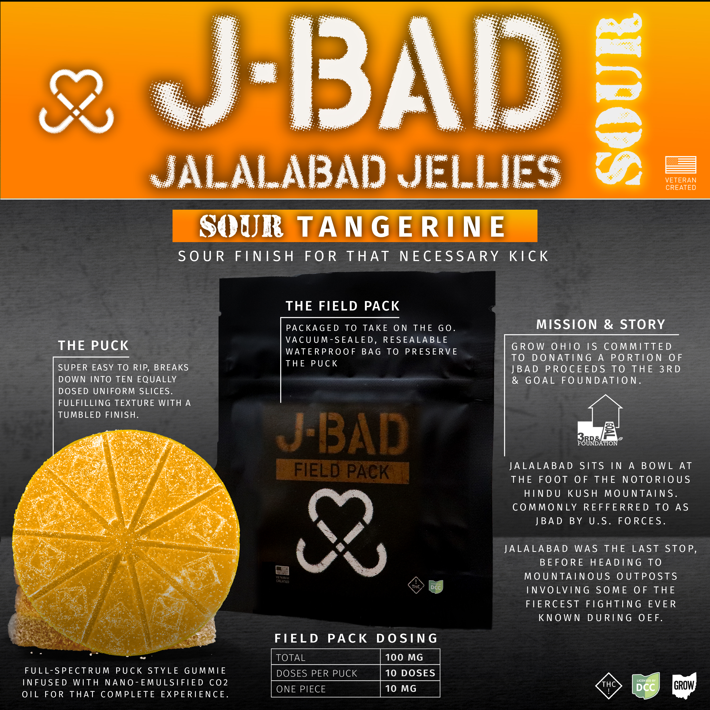 Sour Tangerine JBAD Field Pack [100mg, 10pk]