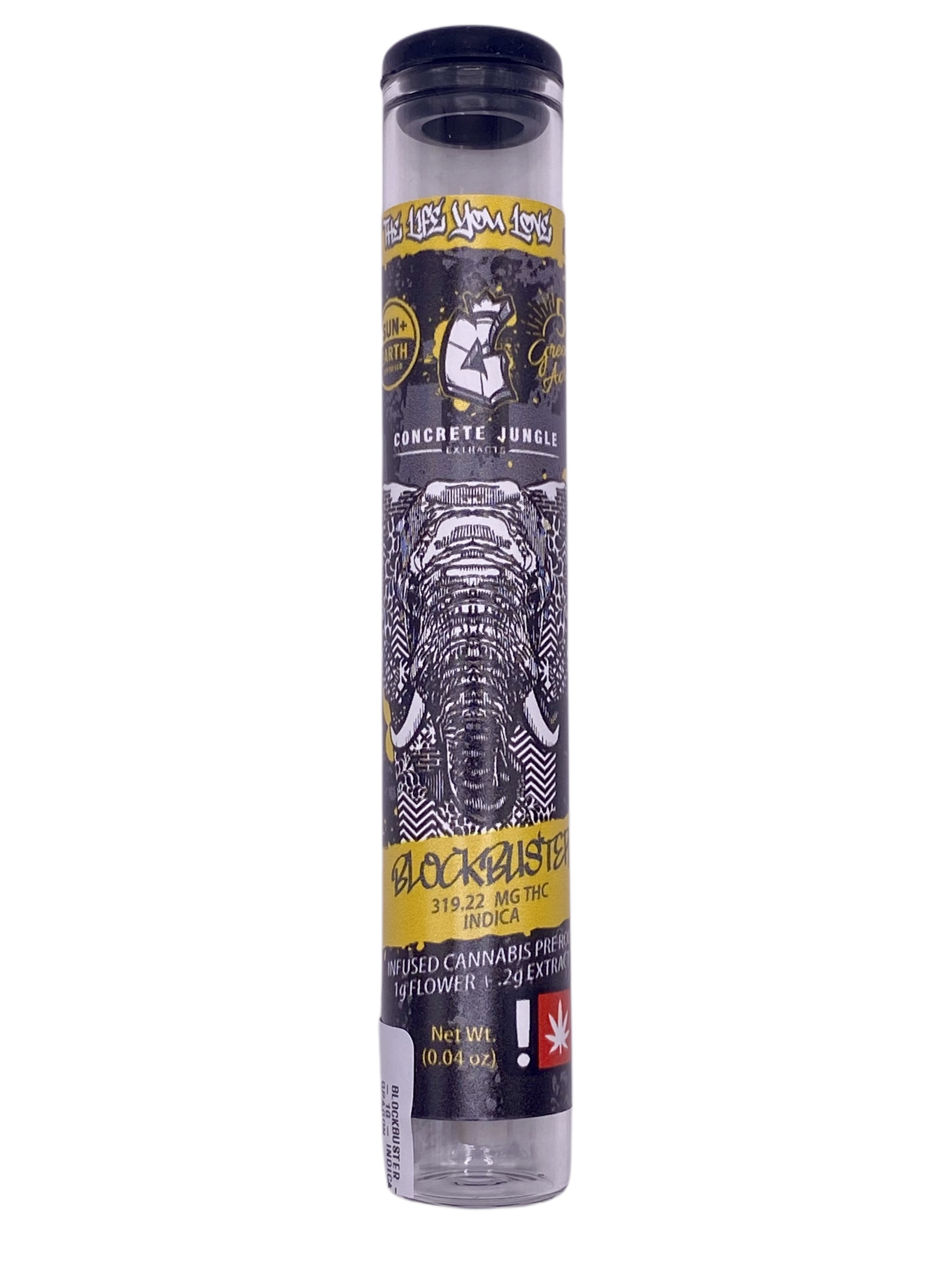 BLOCKBUSTER - INFUSED PREROLL - 1G - INDICA - KALI x GREEN DRAGON