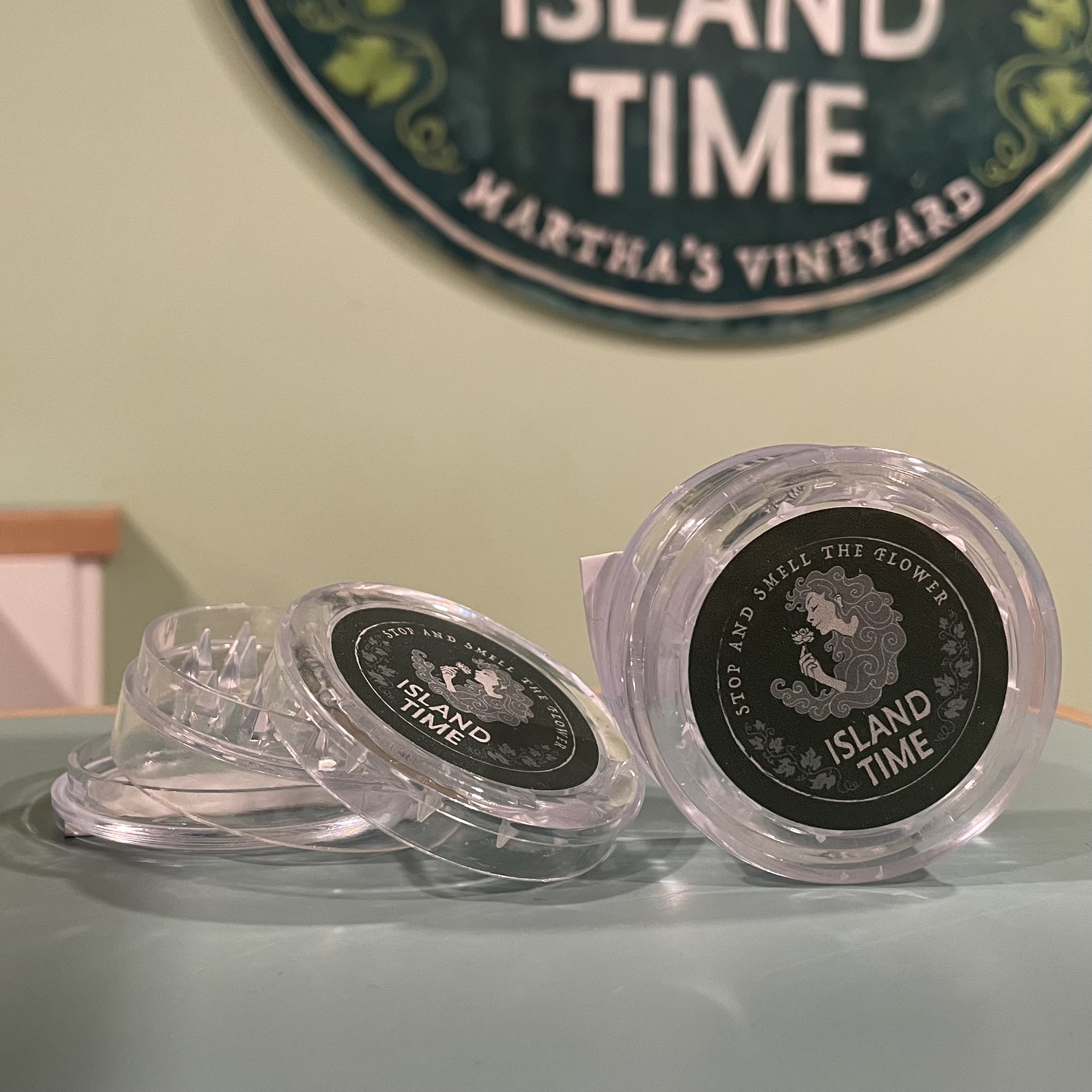 Island Time Acrylic Grinder with Storage Area