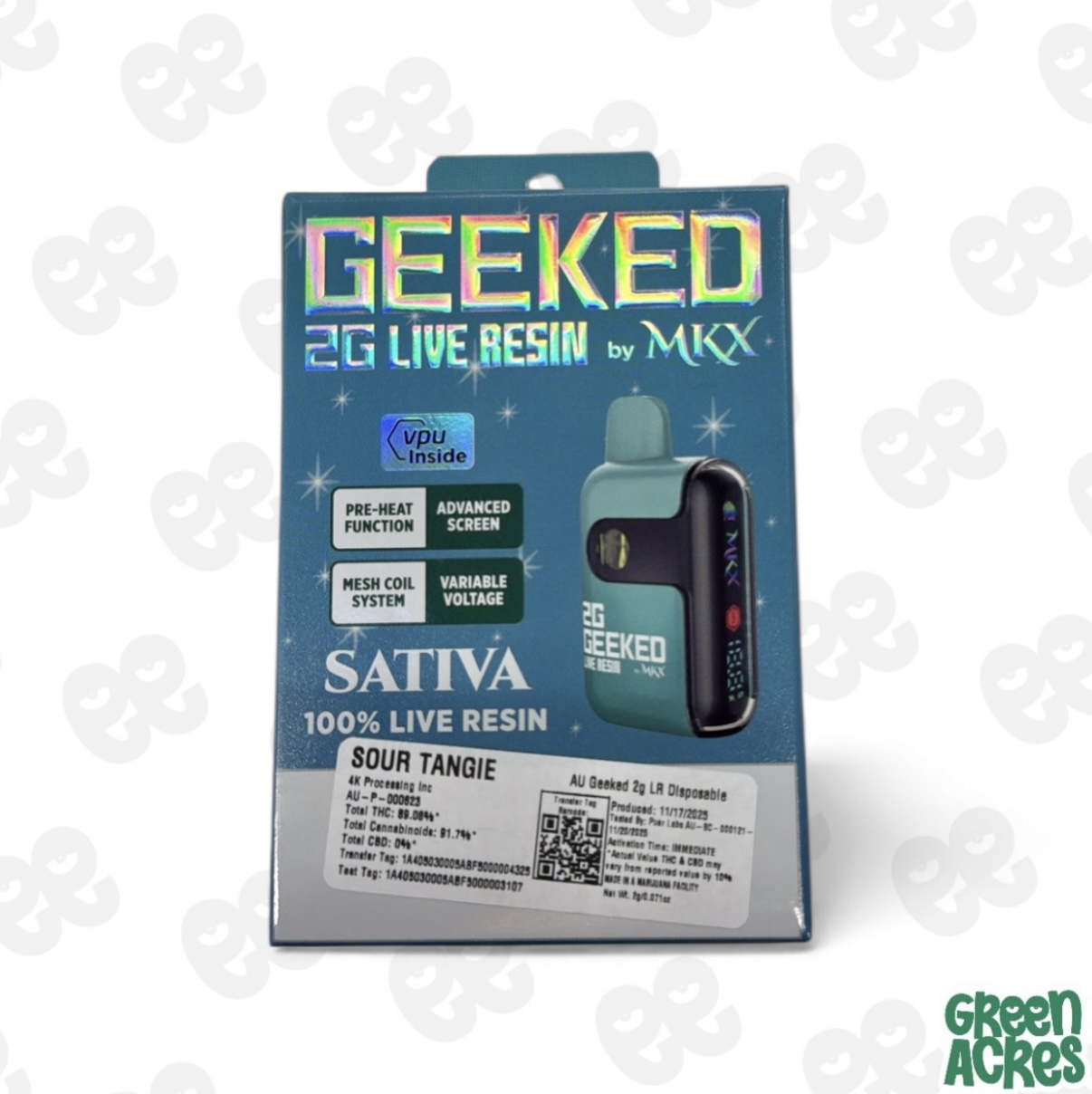 Sour Tangie 2G Live Resin Vape Disposable