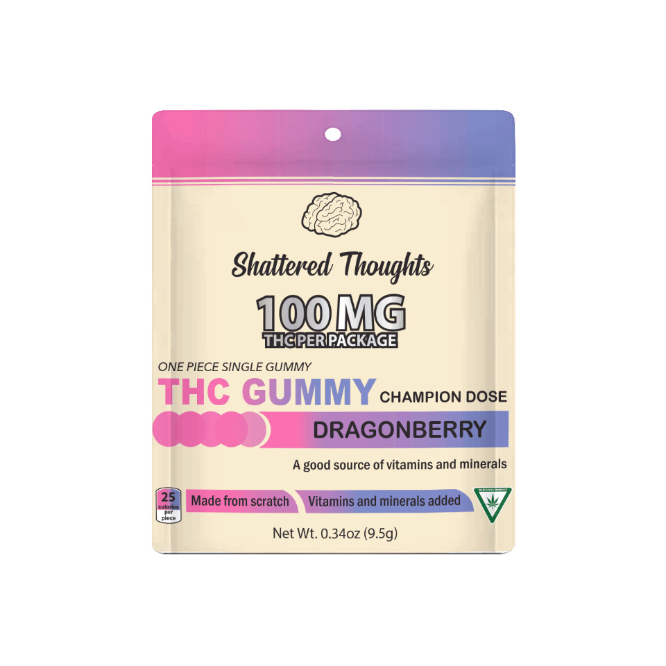 Shattered Thoughts | 100mg Single Gummy | Dragonberry