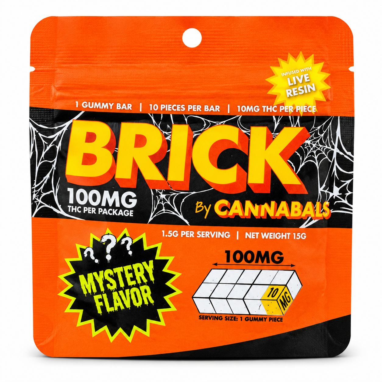 Live Resin Infused Gummies Brick | Mystery (H) | 100mg | Cannabals