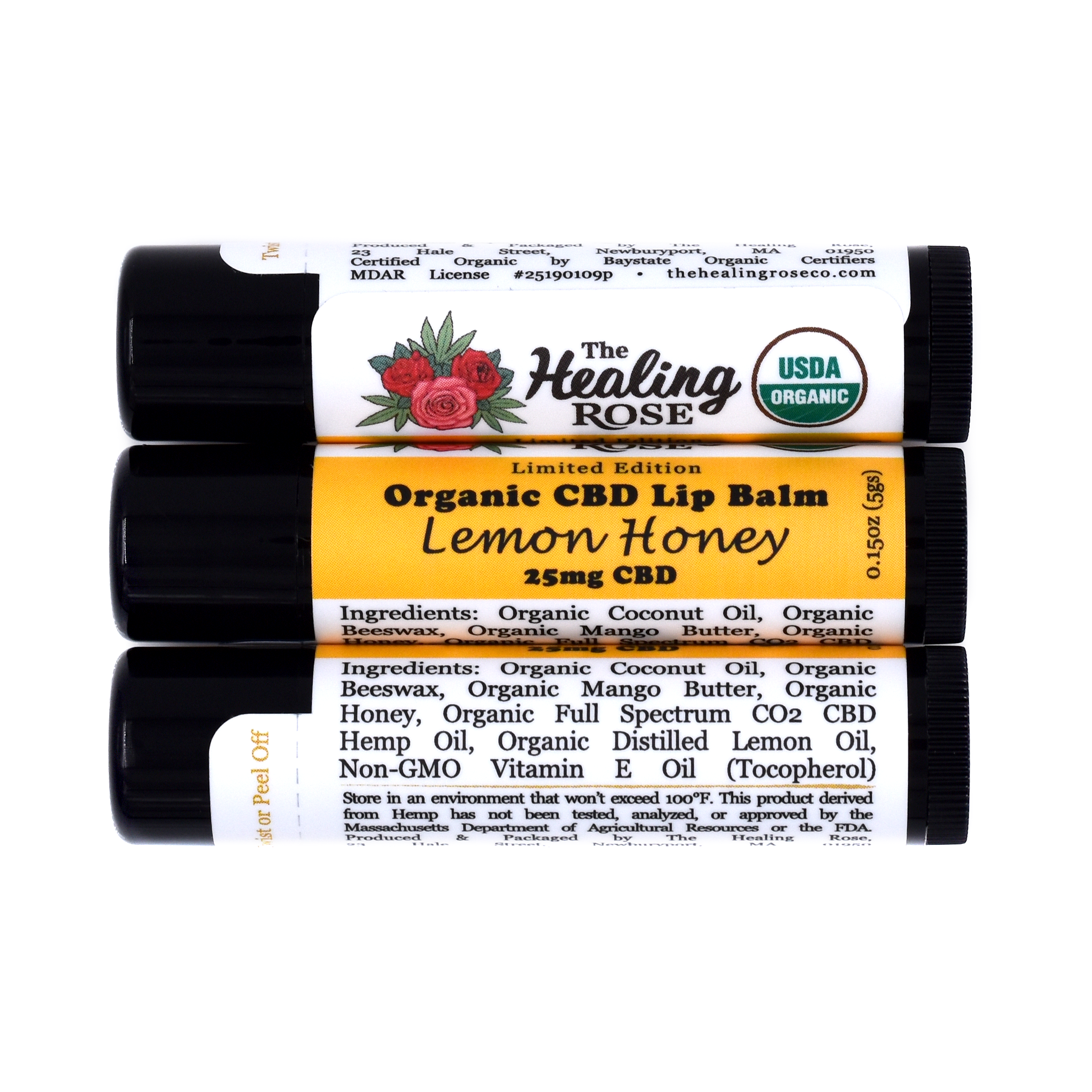 Organic Lemon Honey Lip Balm | The Healing Rose |