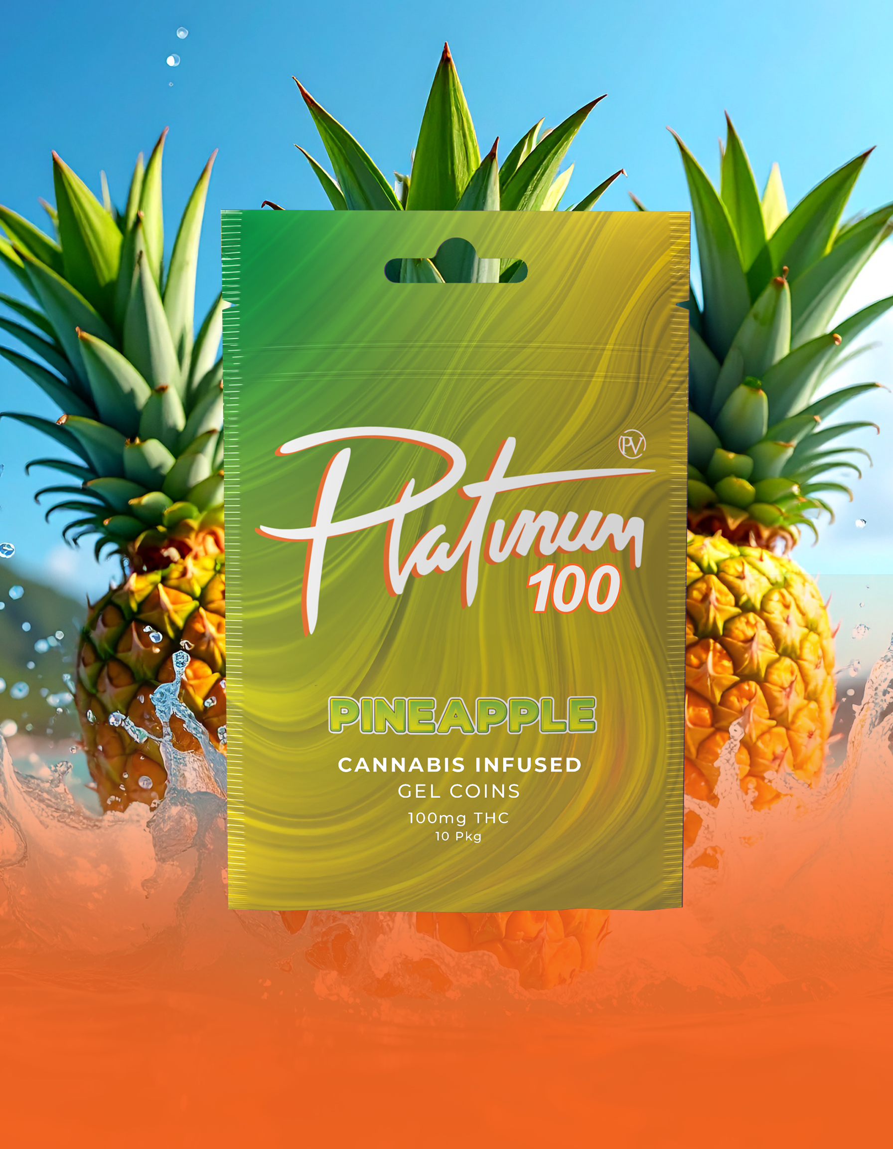 Pineapple Cannabis Infused Gel Coins 100mg (10x10mg)