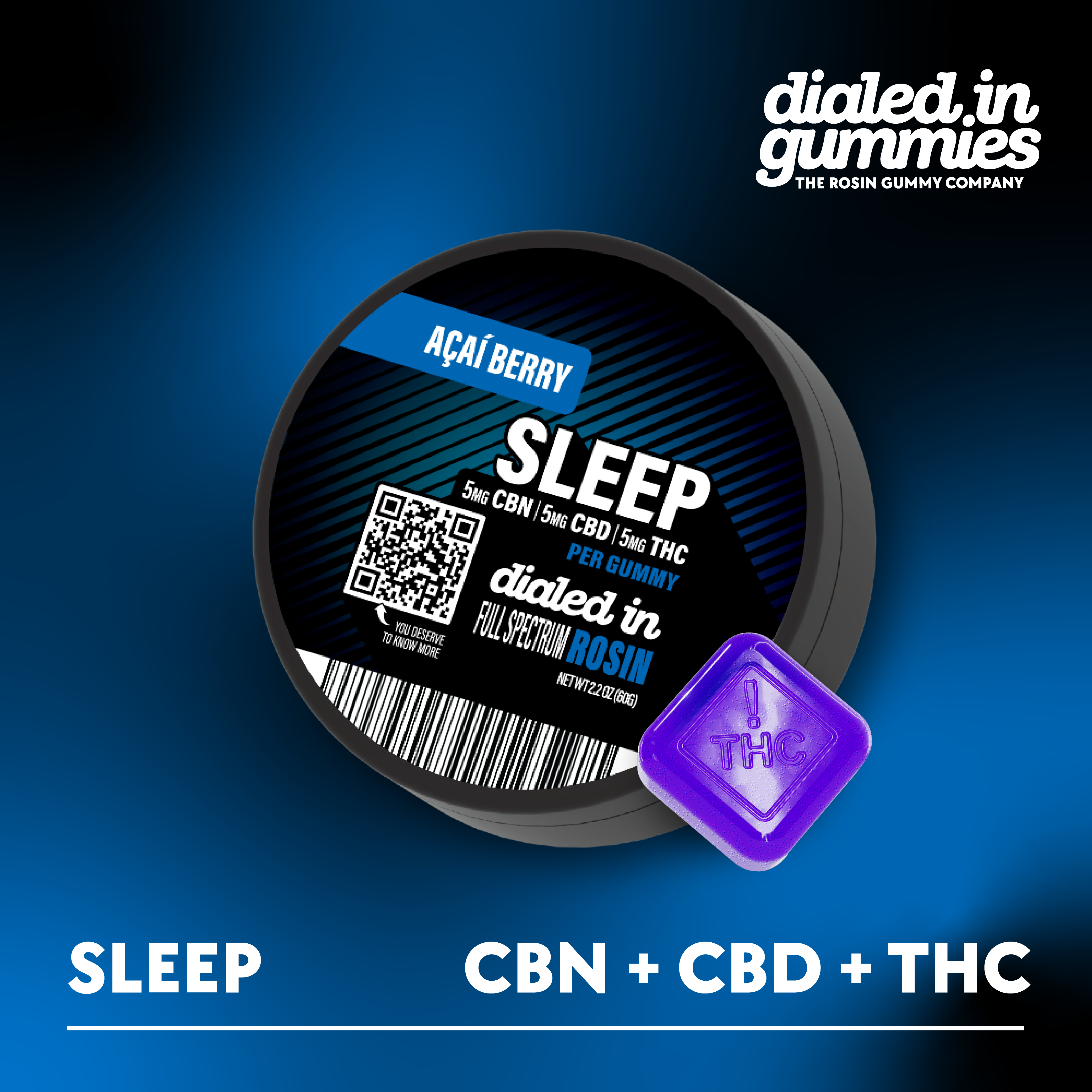 - Acai Berry Sleep 1:1:1 - Rosin Gummies
