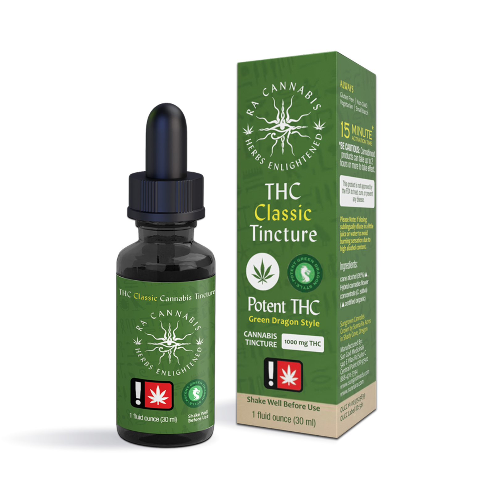 Ra Cannabis Classic Green Dragon Style Tincture | 1000mg