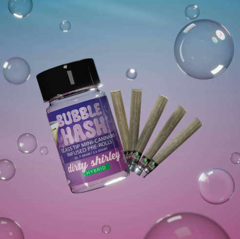 Amnesia - Dirty Shirley - 0.7g x 5 Bubble Hash Infused Prerolls