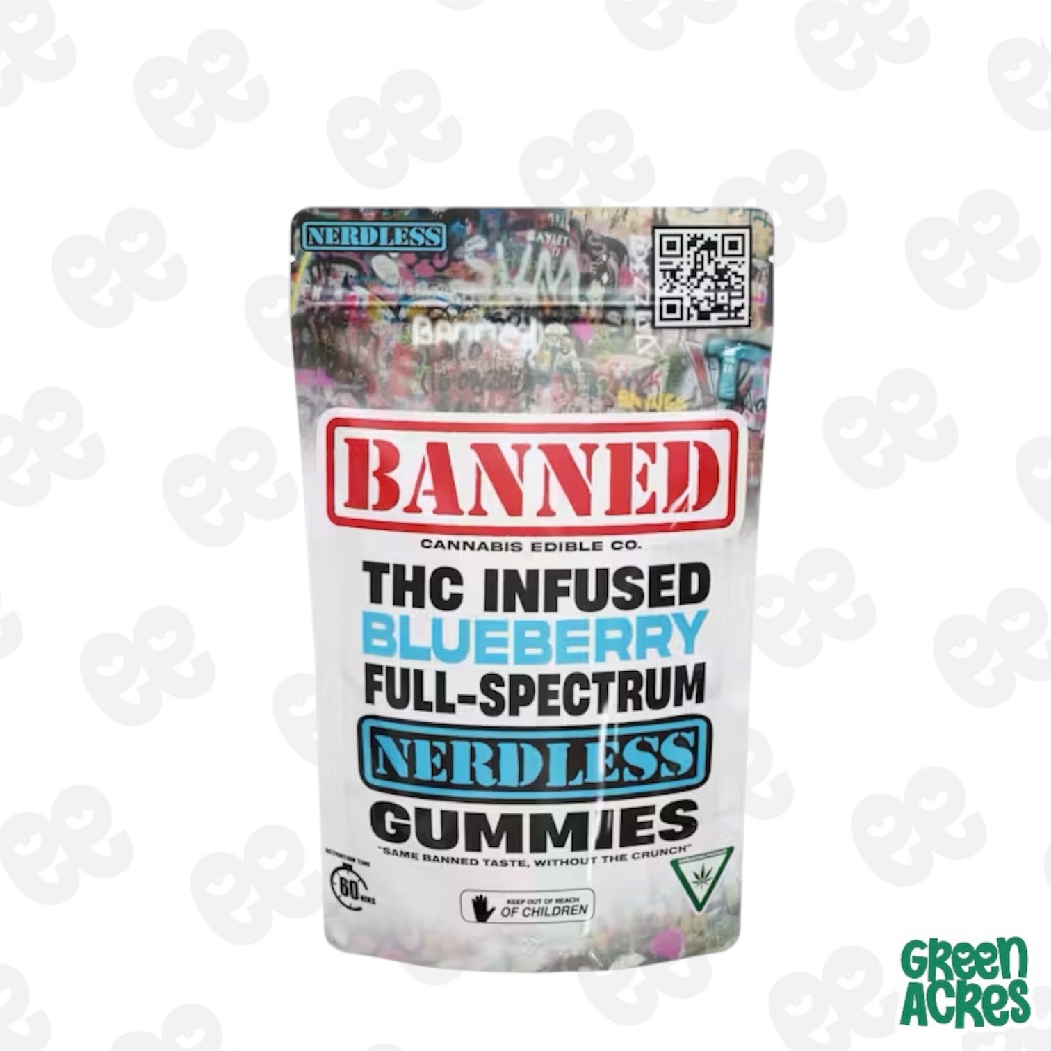 Banned: Blueberry 200MG Nerdless Gummies (4 x 50MG)