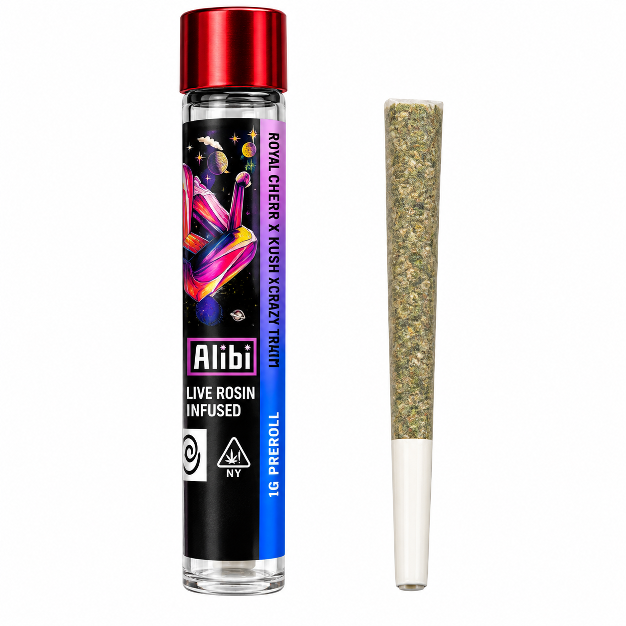ALIBI - ROYAL CHERRY KUSH X CRAZY TRAIN - 1G LIVE ROSIN INFUSED W/ CERAMIC TIP