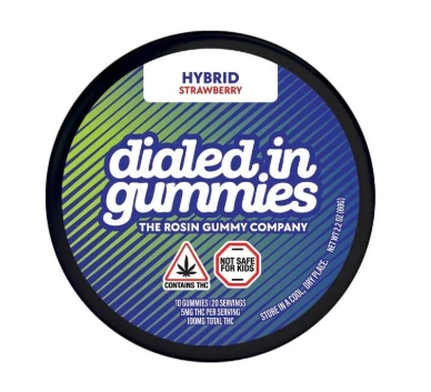Dialed In | Classic | Rosin Gummies | Hybrid | Strawberry | 100mg 20pk