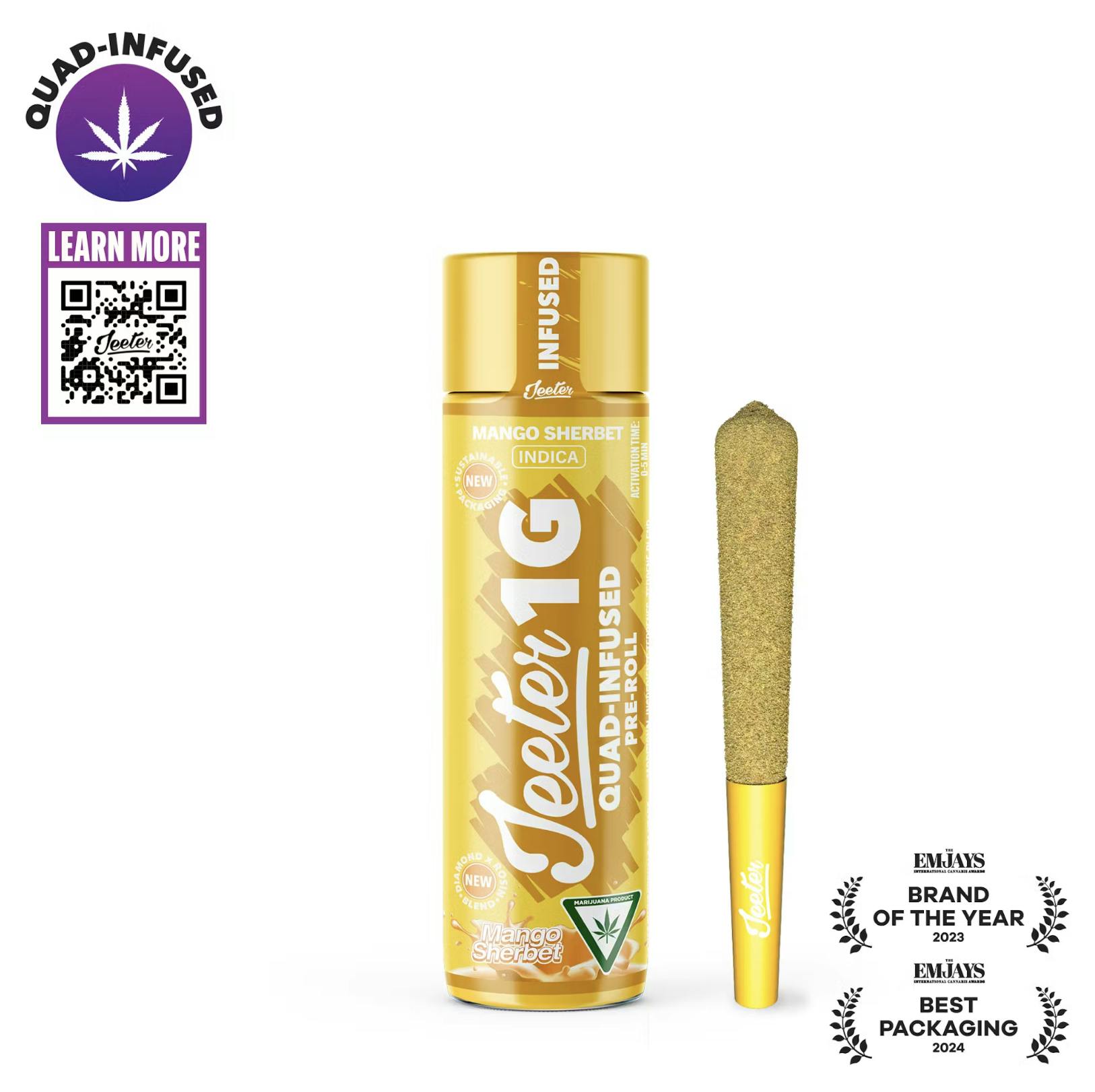 Jeeter - Mango Sherbet (Indica) Rosin Enhanced Preroll 1g