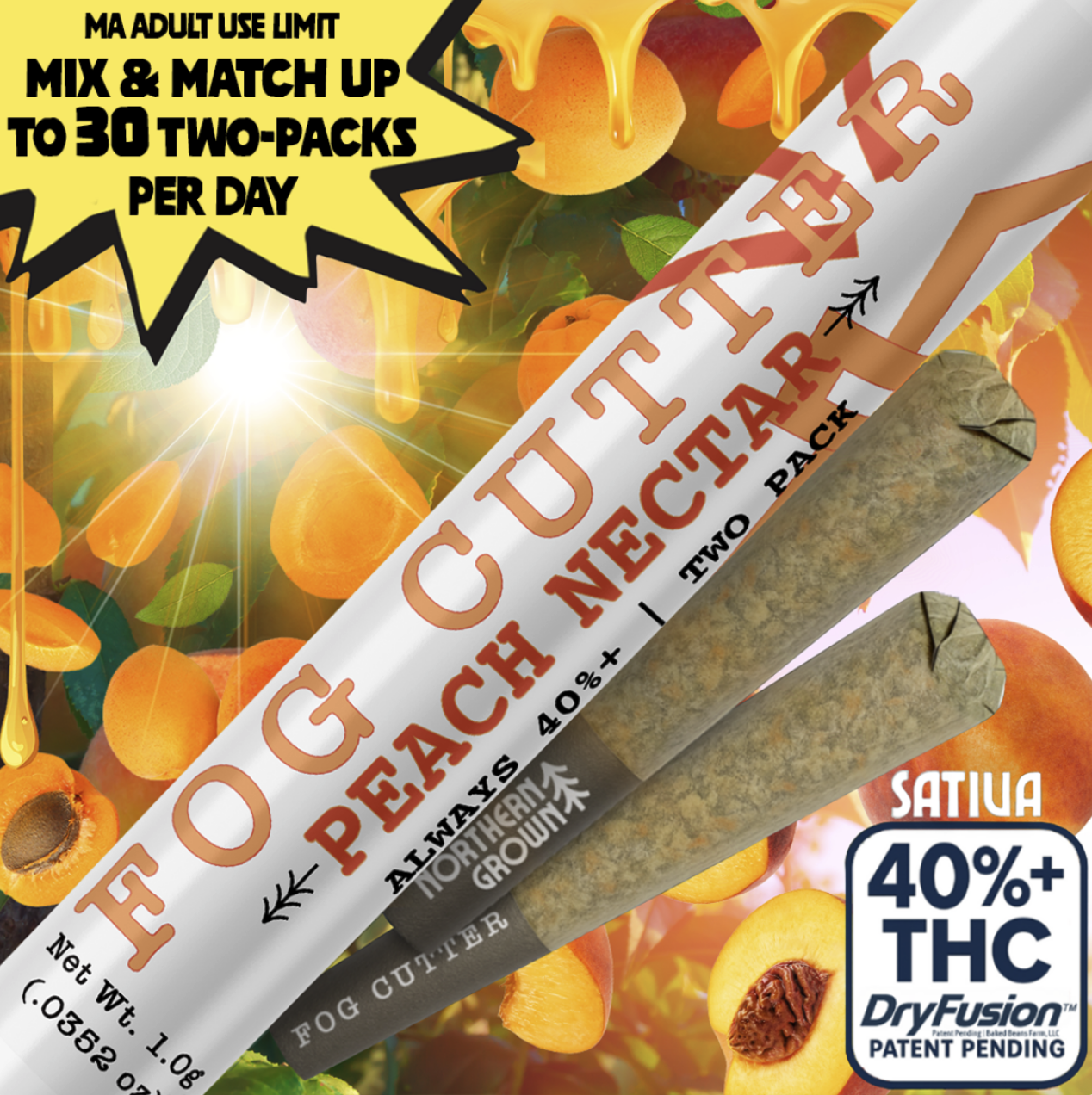 Peach Nectar 2x0.5g Infused Preroll Pack