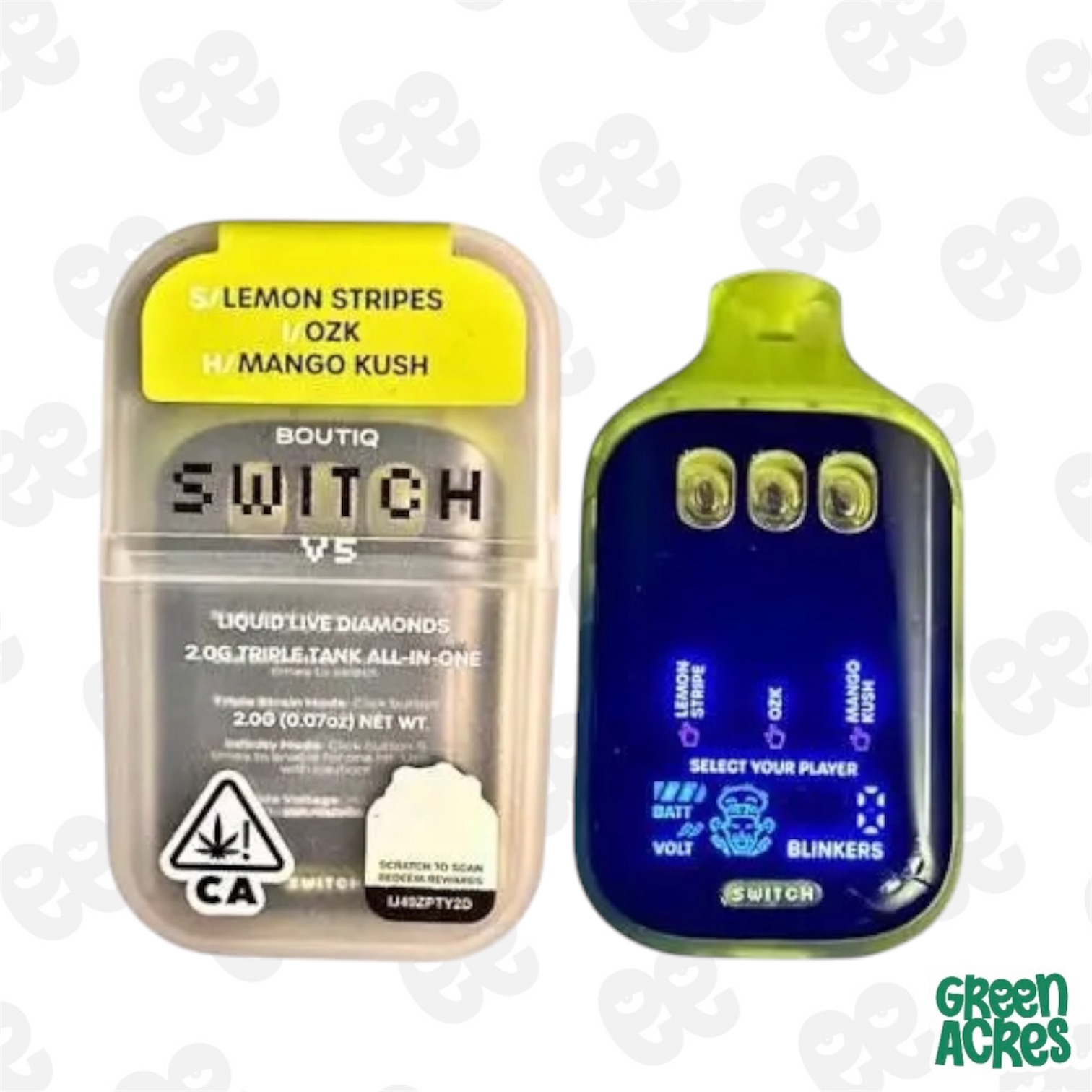 Boutiq: Lemon Stripe X OZK X Mango Kush 2G Switch Disposable