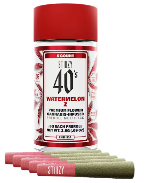 Stiiizy 40's - Watermelon Z - 5 x Infused Prerolls