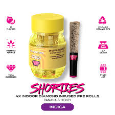 Bodega Boyz | Bananas & Honey | Pre-Rolls | Shorties Diamond Coated & Infused | 4pk | 2.8g