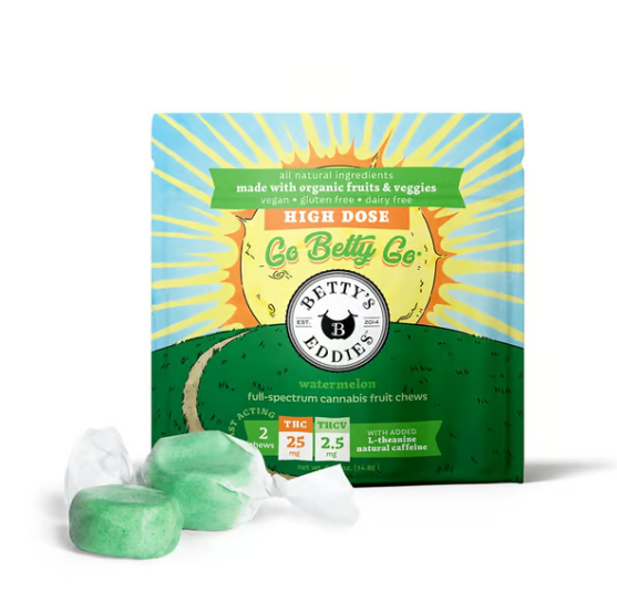 Fruit Chews | Go Betty Go Watermelon 4:1 THC : THCV | 2pk 50mg