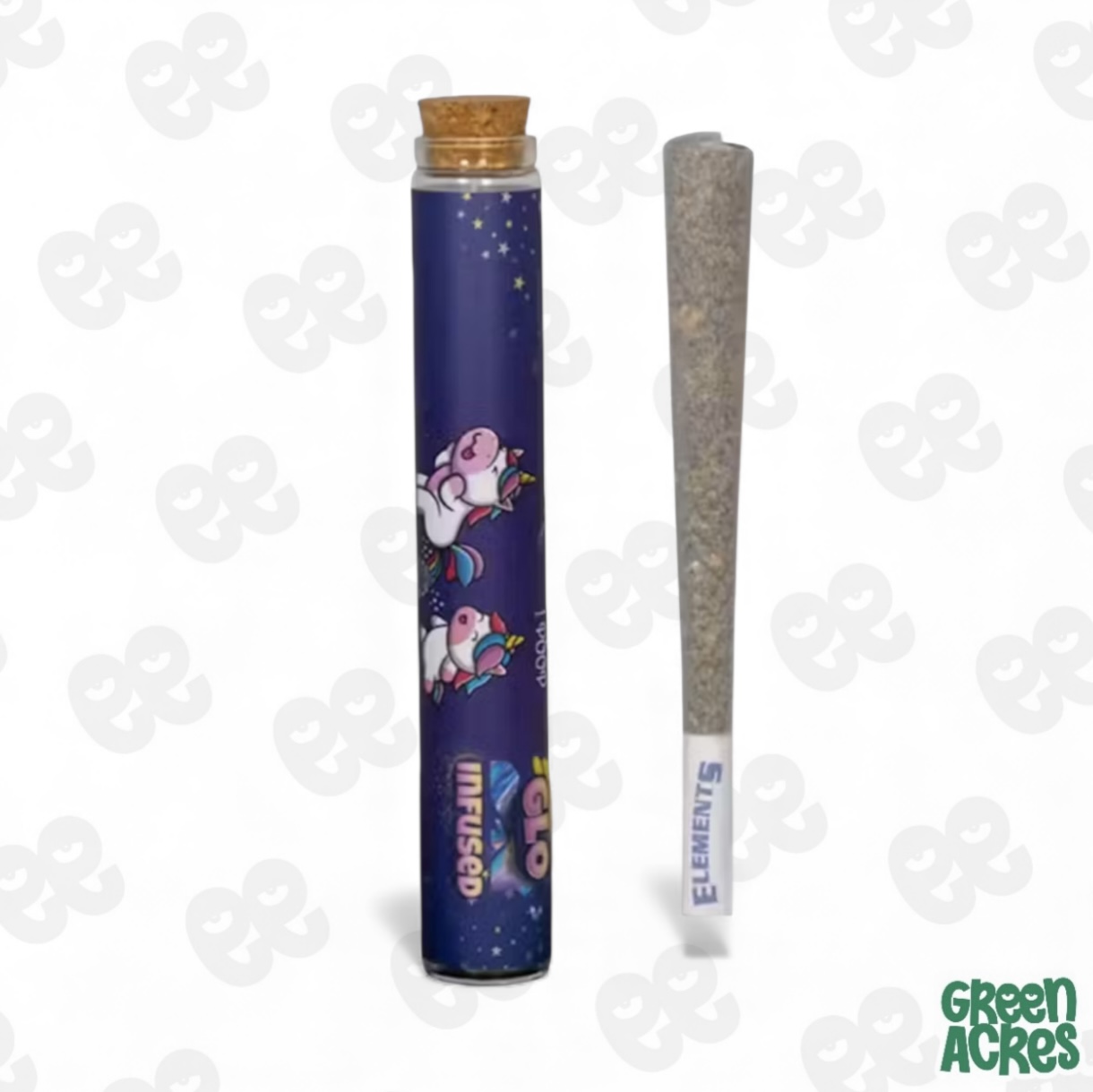 GLO Farm: 2 Unicorns 1 Poop 1G Bubble Hash Infused Pre-Roll