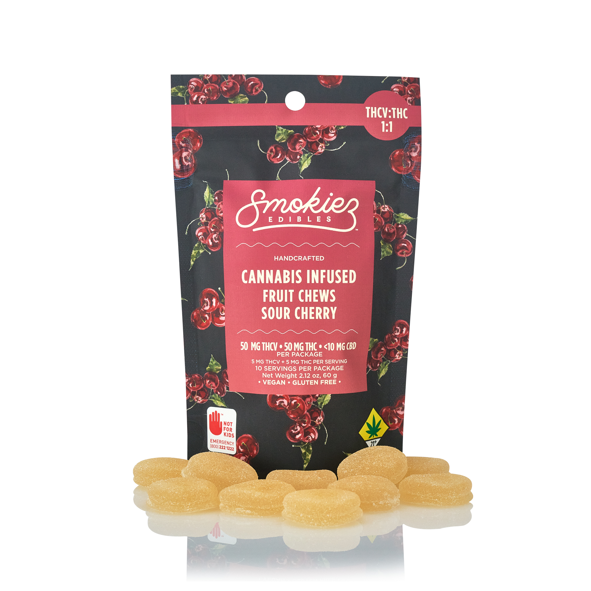 THC:THCV 1:1 50mg Sour Cherry Fruit Chews