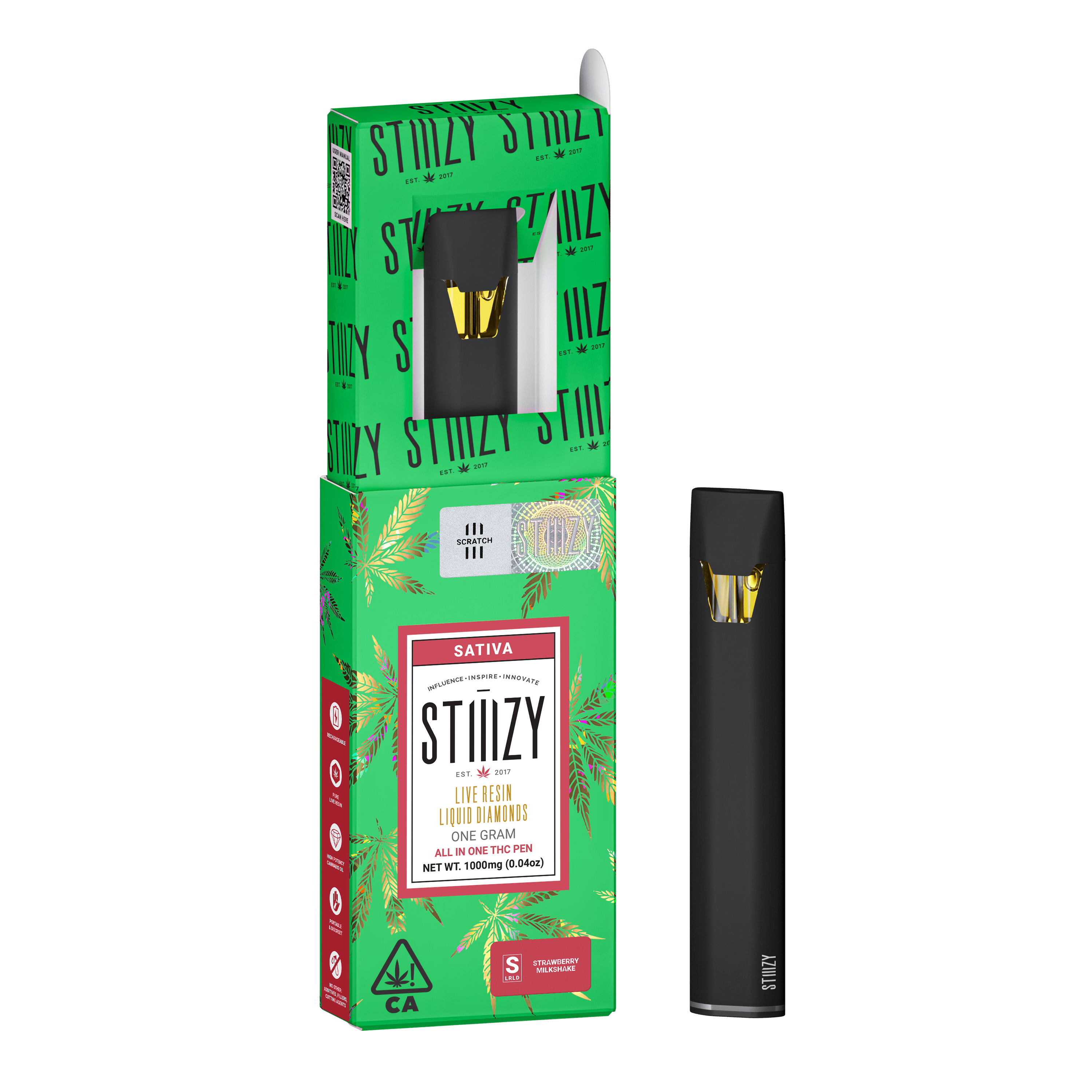 STIIIZY | GREEN CRACK | LIVE RESIN LIQUID DIAMONDS ALL-IN-ONE | 1G