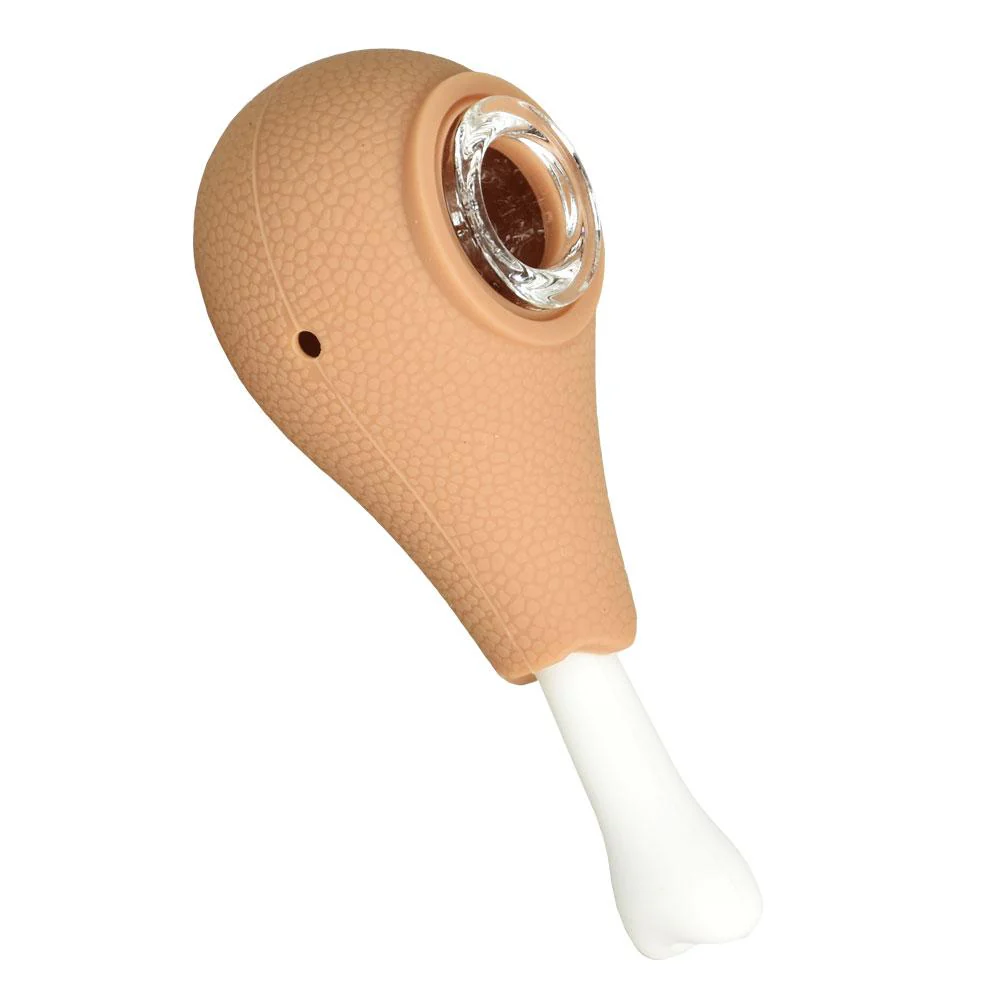 Bear  Silicone Hand Pipe w/ glass - 4.5" product photo
