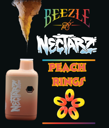 BEEZLE Nectarz Disp 1000mg: Peach Ringz