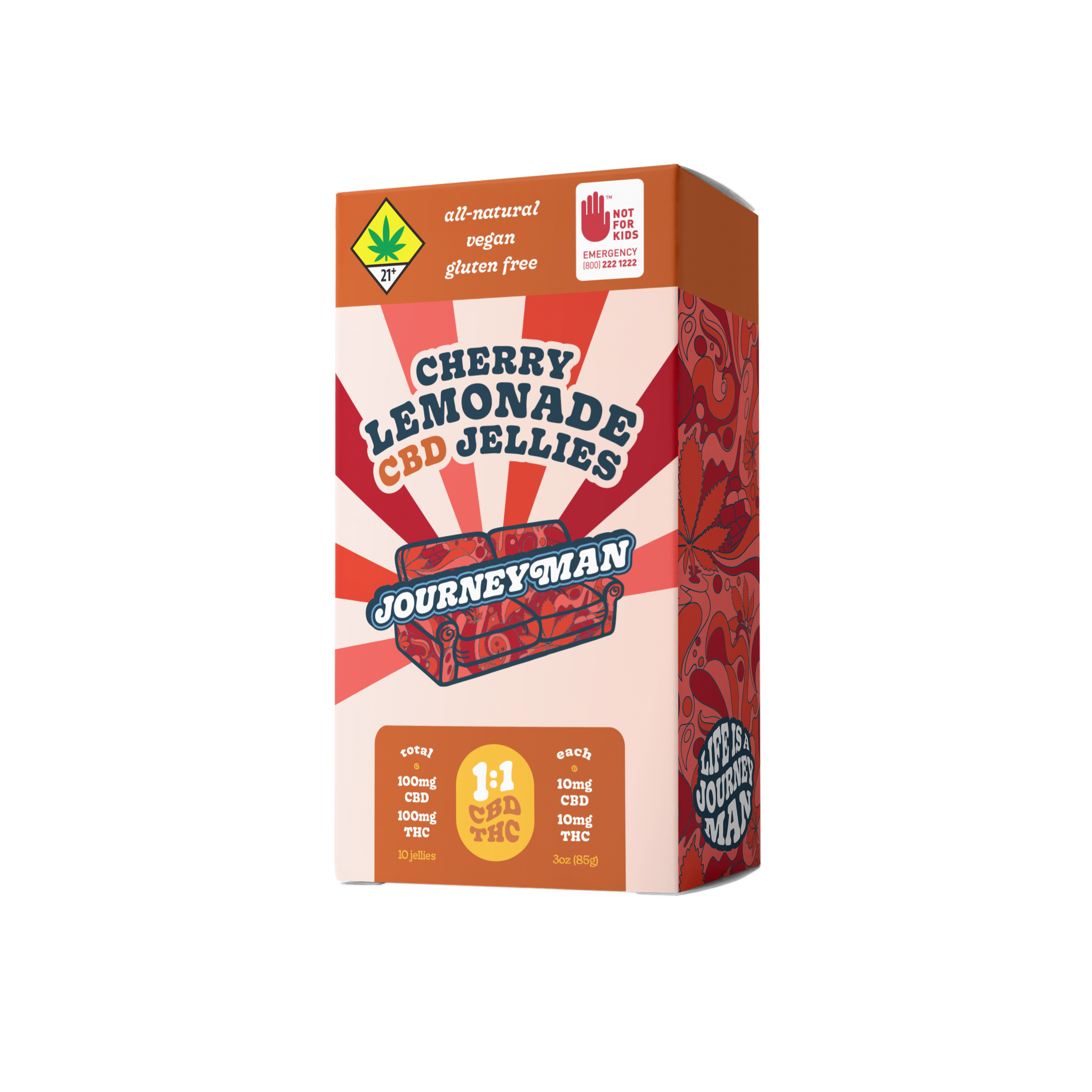 1:1 Cherry Lemonade CBD Jellies (100mg CBD/100mg THC)