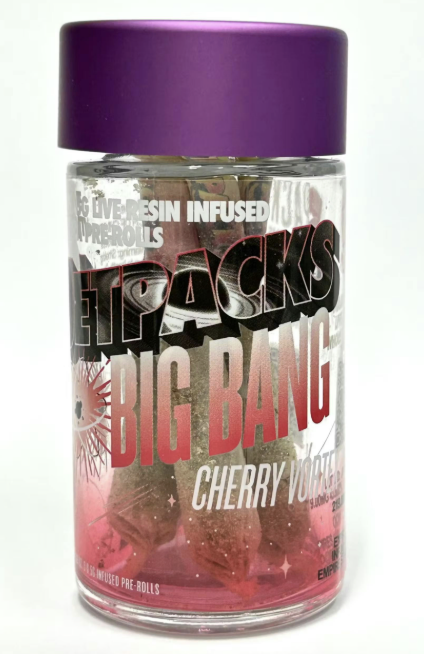 Jetpacks | Big Bang .5g 5pk Infused Pre-rolls | Cherry Vortex at