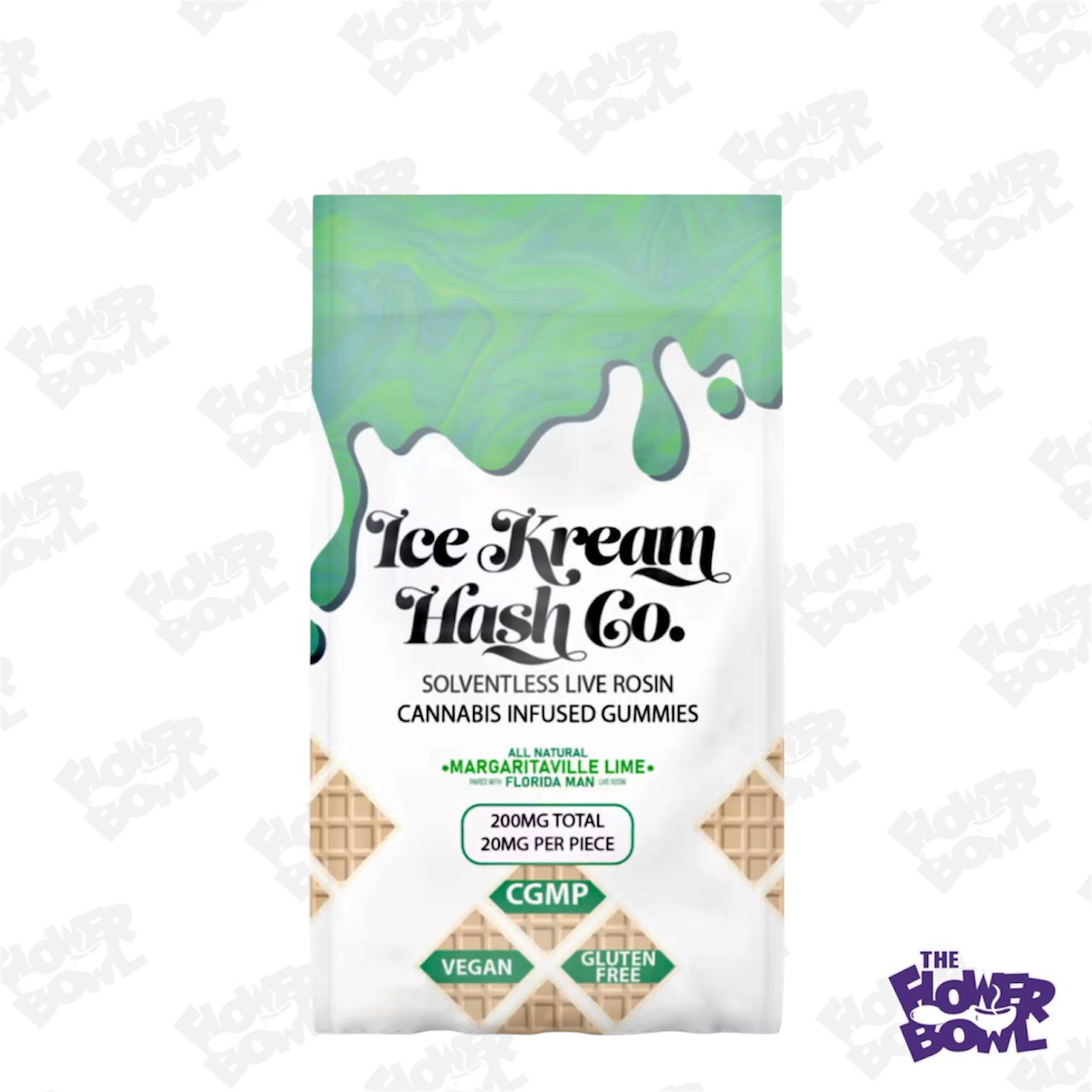 Ice Kream Hash Co: Margaritaville Lime Solventless Live Rosin 200mg Gummies