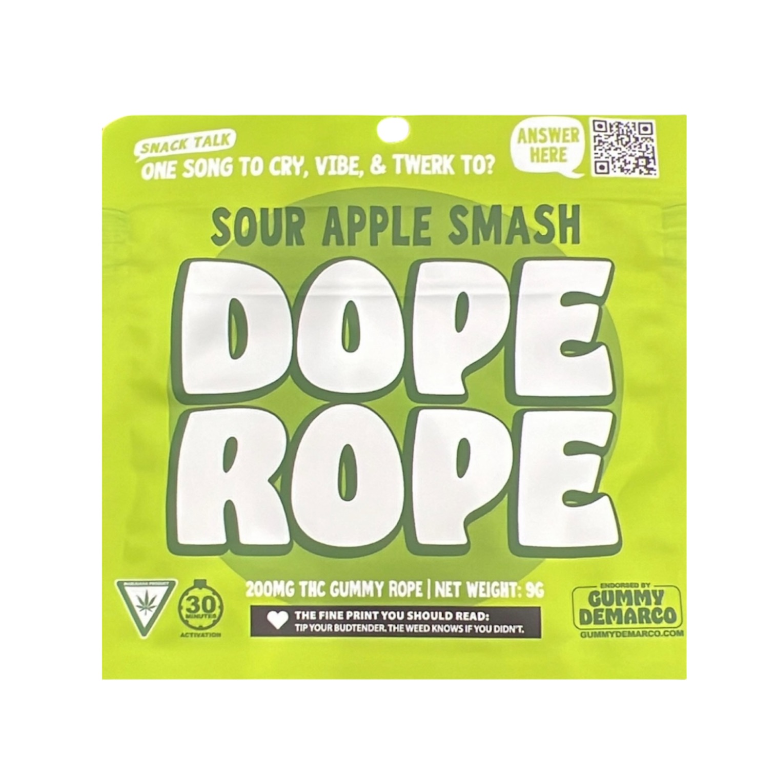 Dope Rope: Sour Apple Smash 200MG Gummy