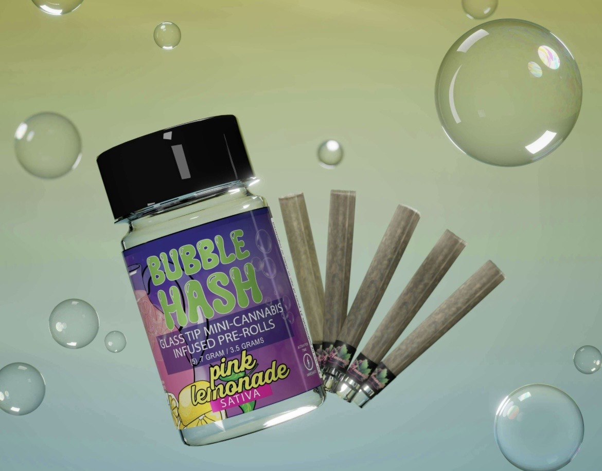 Amnesia Bubble Hash Infused Preroll 5pk Pink Lemonade