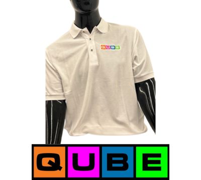 White Polo Shirt Color Logo