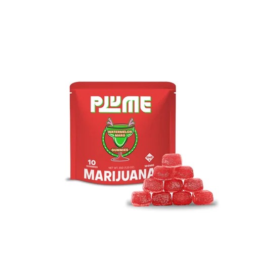 PLUME GUMMY WATERMELON MARG (H) [10PK] 100MG