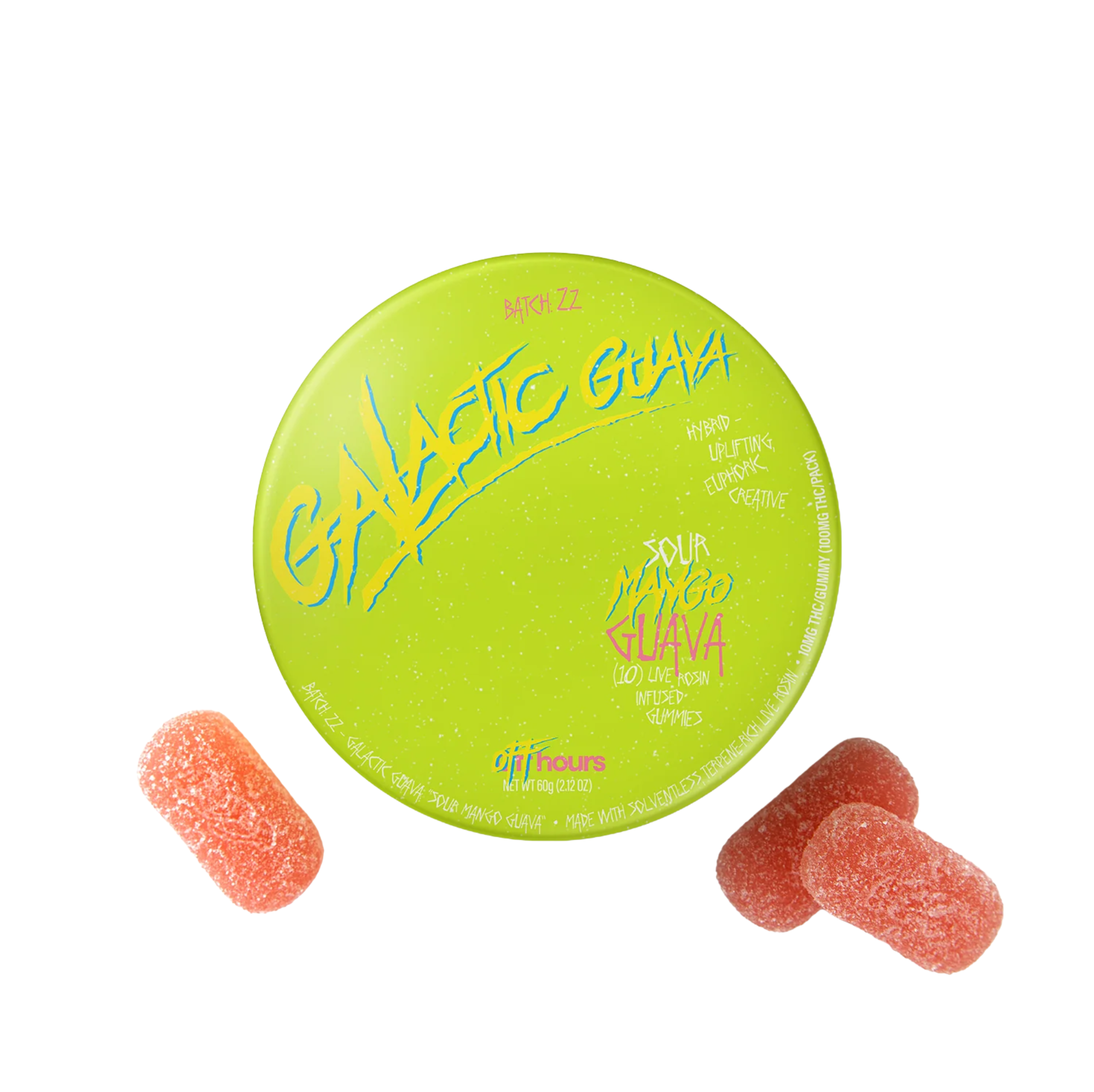 Off Hours Galactic Guava "Sour Mango Guava" Live Rosin Gummies 100mg