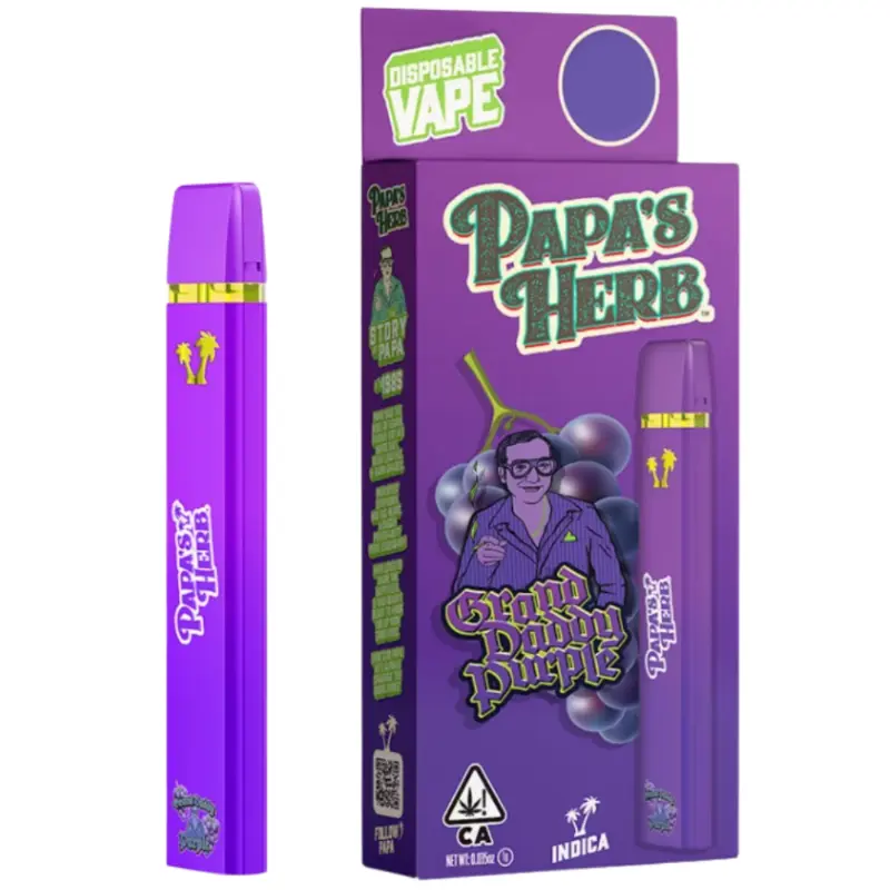 PAPA'S HERB - DISPOSABLE DISTILLATE - 1G - GRANDDADDY PURPLE - INDICA