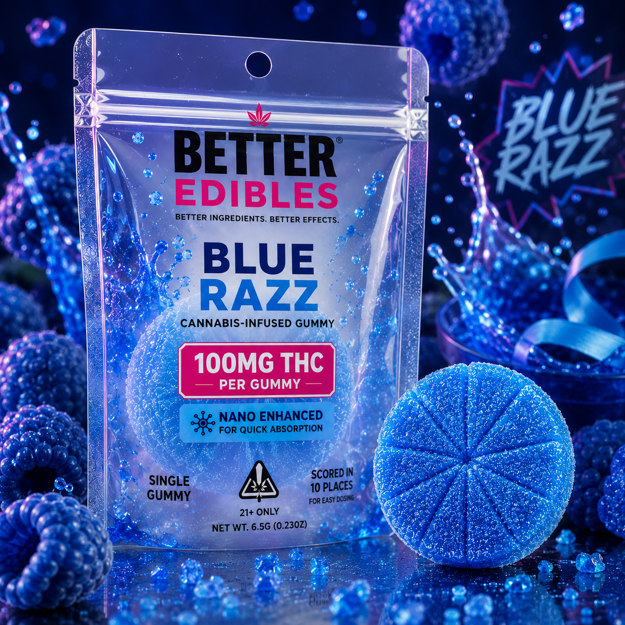 Better Edibles | 100mg | Sour Blue Raspberry