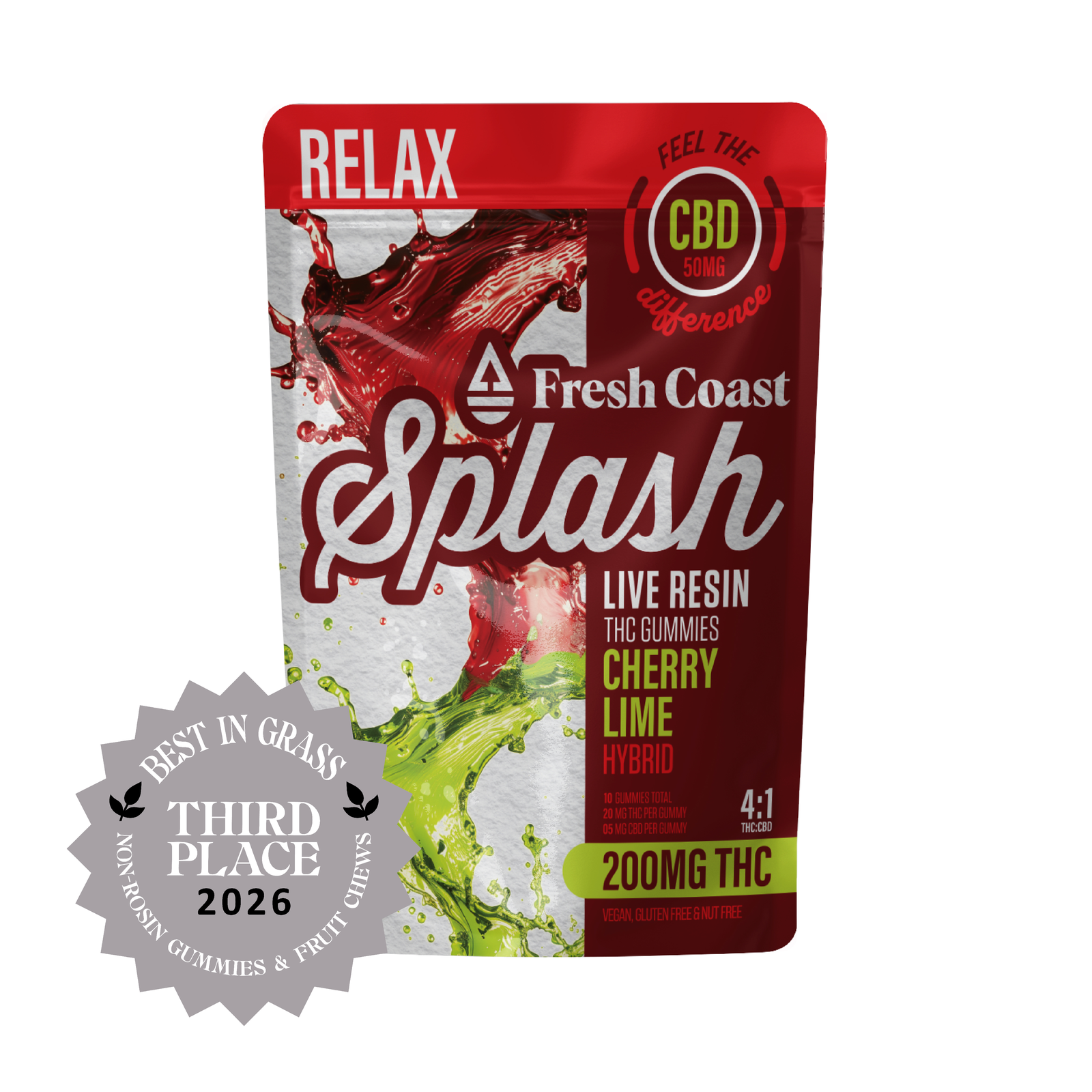 Splash Cherry Lime Gummies 4:1 CBD 200mg