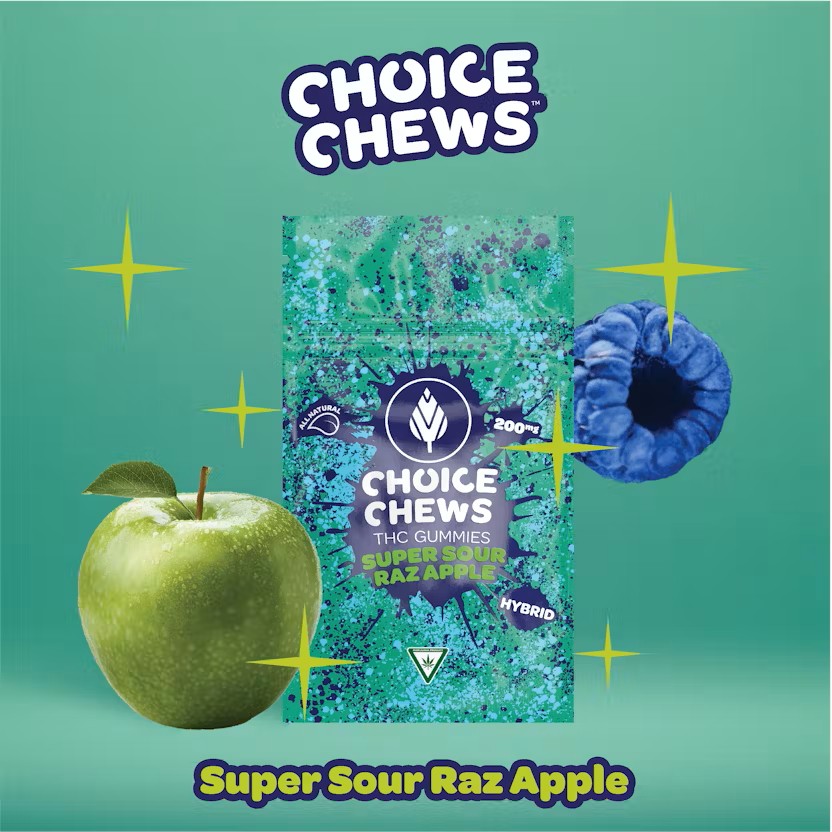 Choice Gummies - Sour Raz Apple (H) - 200mg