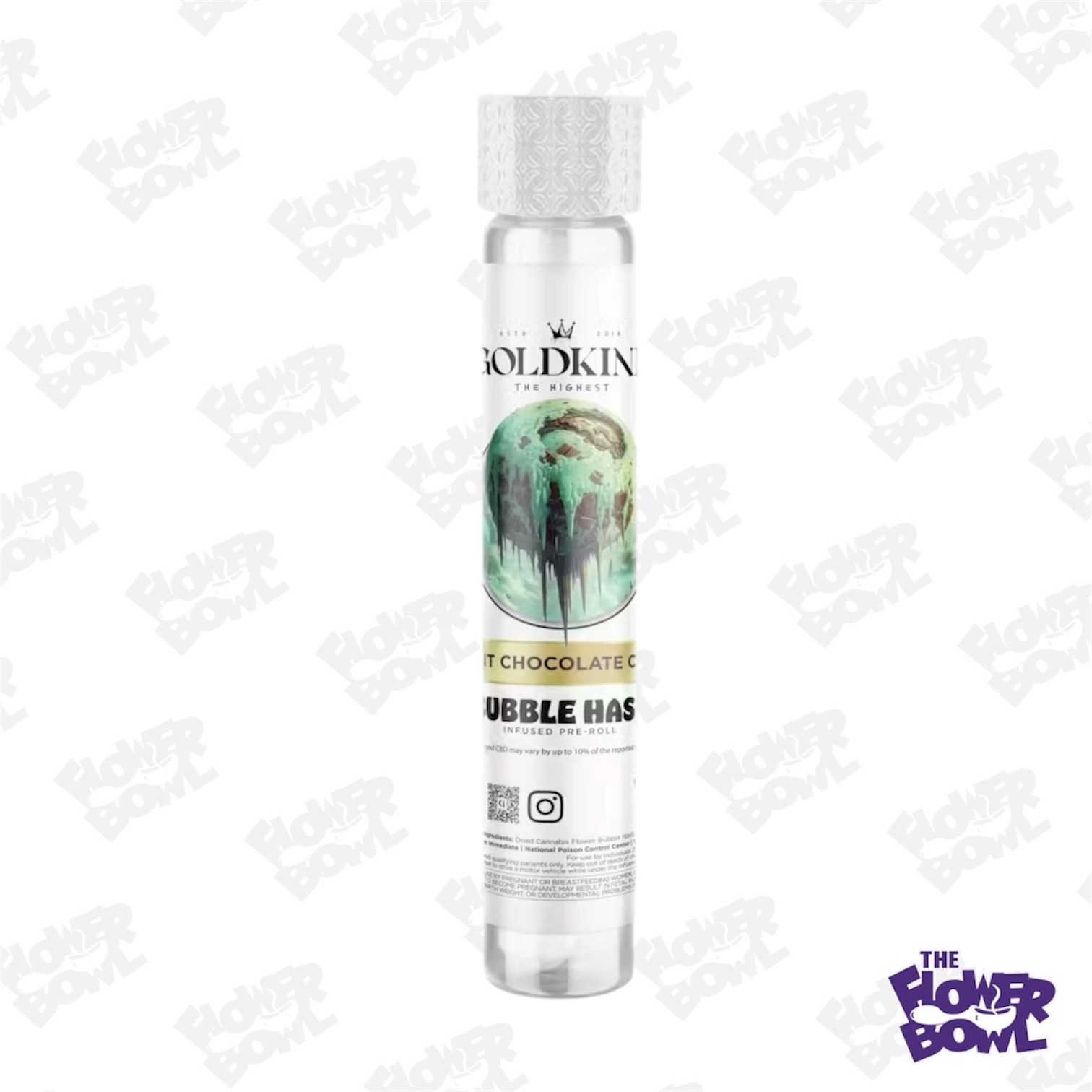Goldkine: Mint Chocolate Chip 1G Bubble Hash Infused Preroll