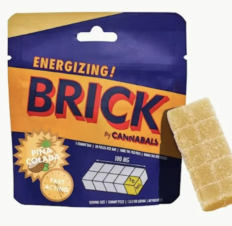 Piña Colada Brick Gummy 100mg THC 50mg THCv