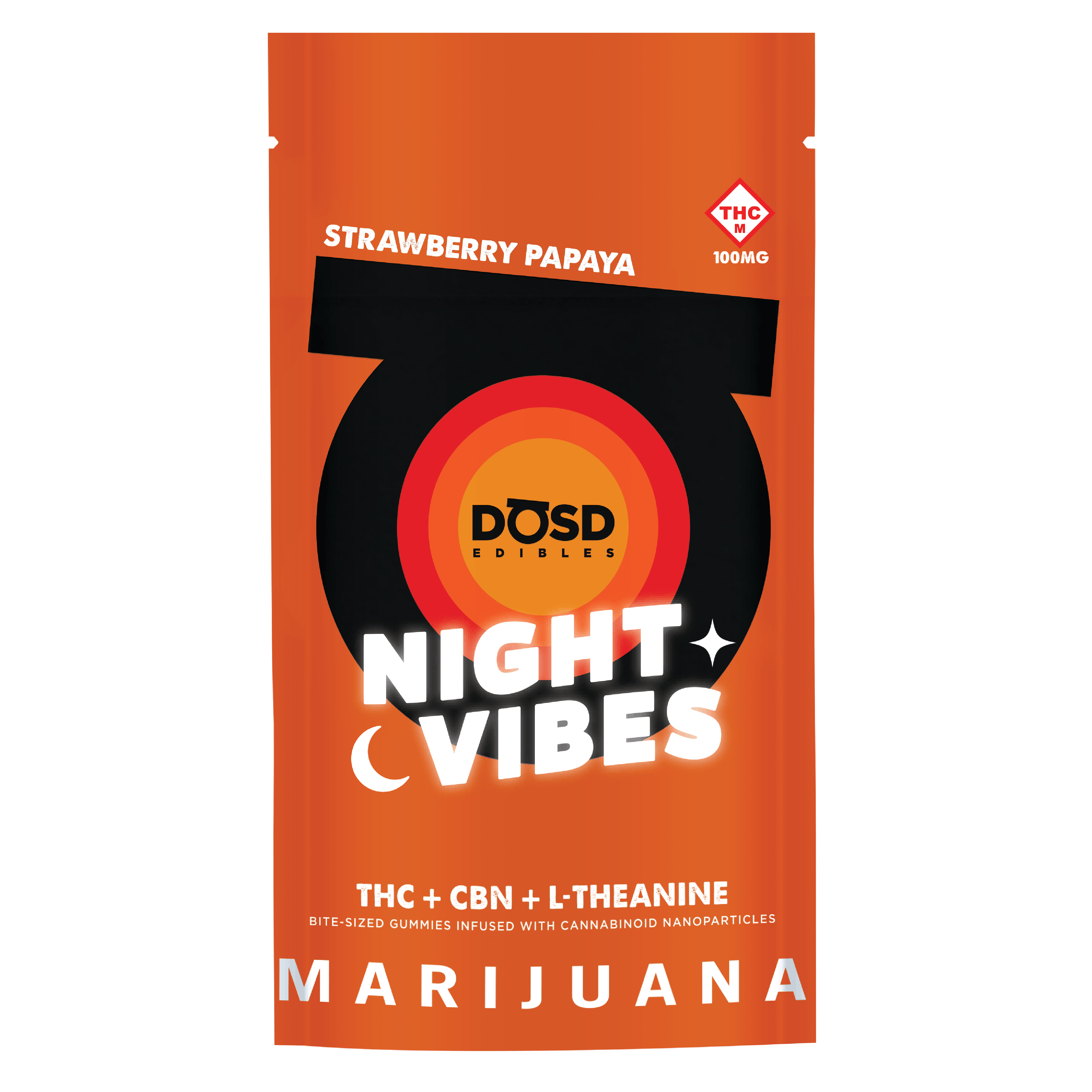 DOSD GUMMY NIGHT VIBES STRAWBERRY PAPAYA 1:1 (I) [10PK] 100MG