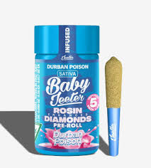 Jeeter | QUAD Infused Baby Jeeter Pre-rolls | Durban Poison | 5 x .5g