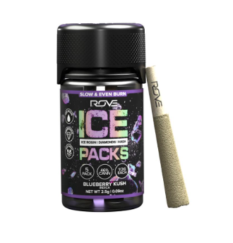 Rove Ice Packs | Blueberry Kush Diamond Hash Infused Pre-Roll 5 pack product photo