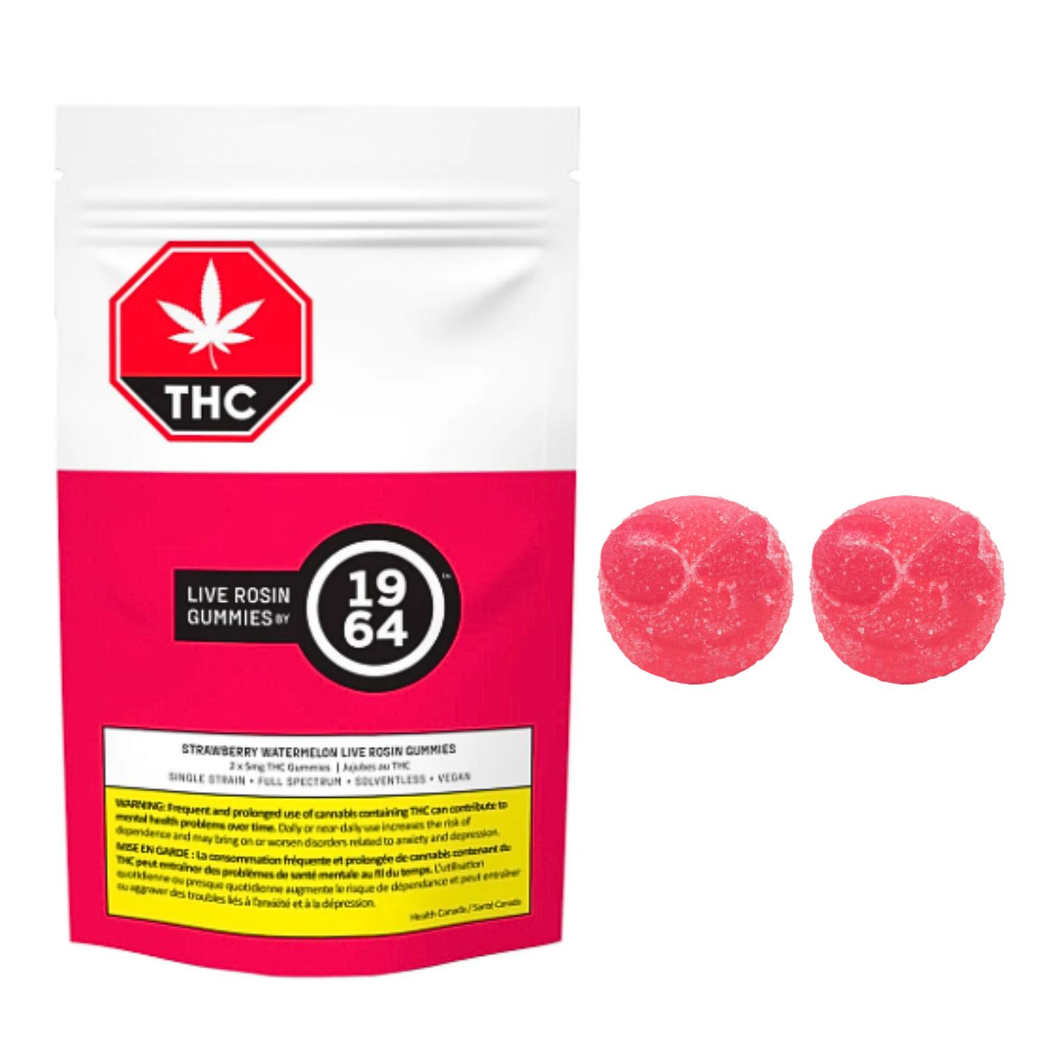 1964 | Strawberry Watermelon Live Rosin Gummies THC | 2 x 5 mg
