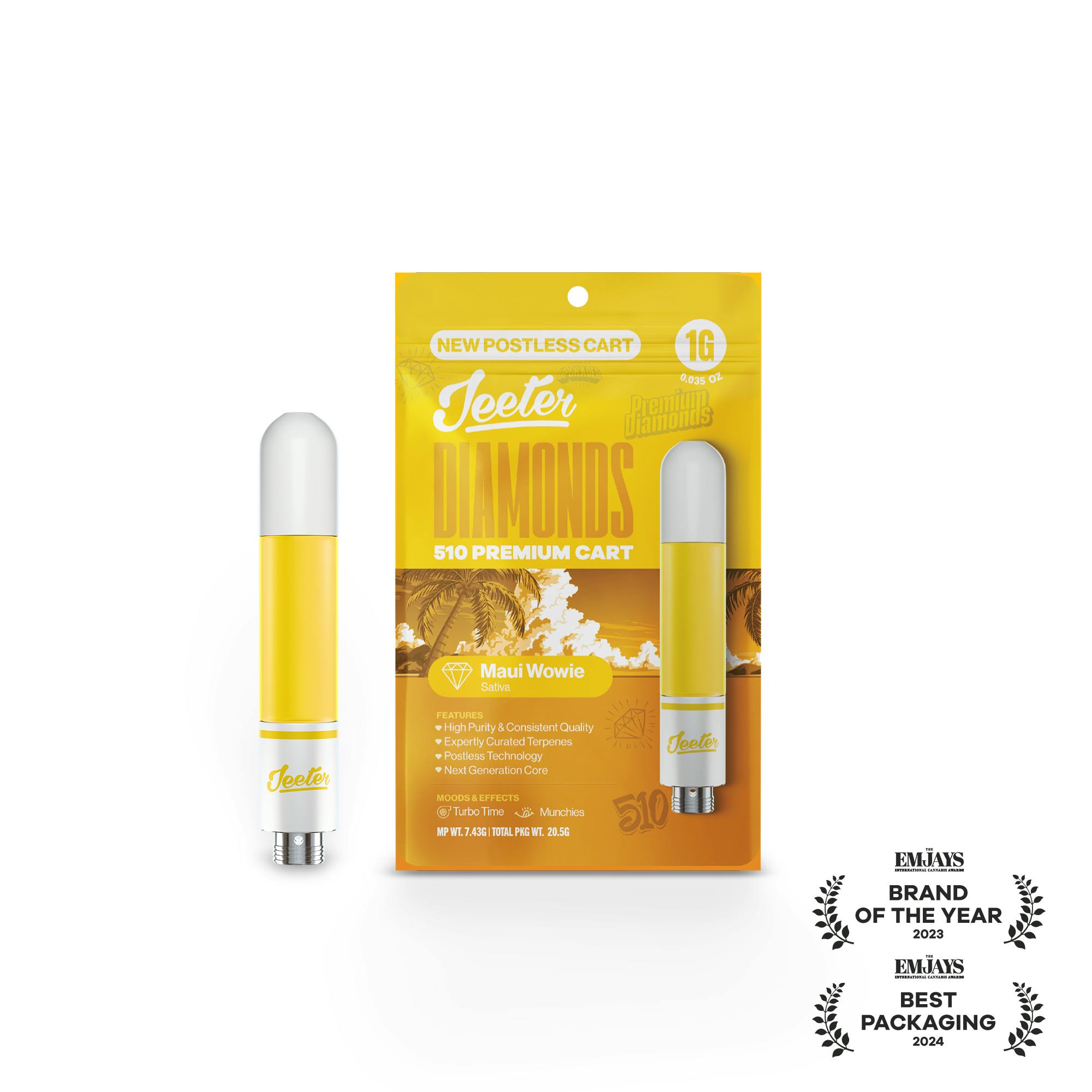 Jeeter | Maui Wowie | Diamonds | 510 Premium Cart | 1g