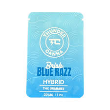 Gummies | Brisk Blue Razz | 200mg 4pk | Thunder Canna | Uniq Cannabis