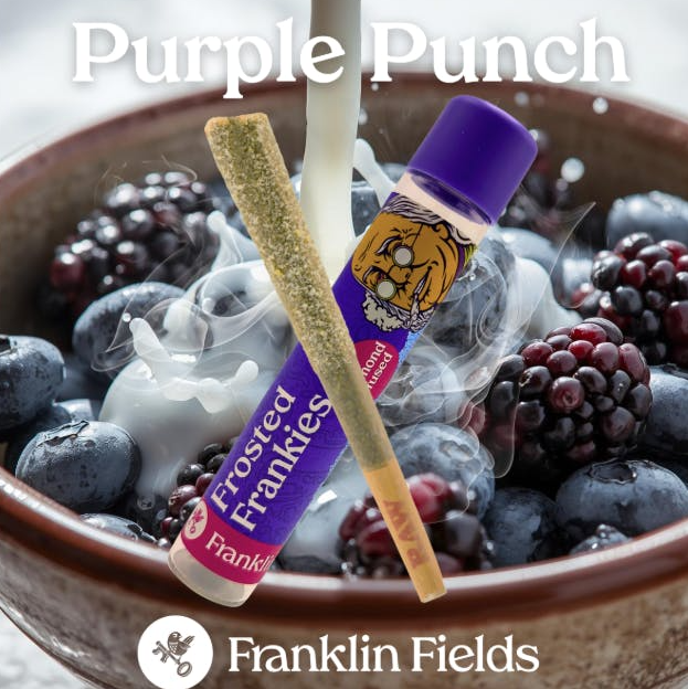 Franklin Fields | Purple Punch Frosted Frankie Infused Pre-Roll | 1.25g